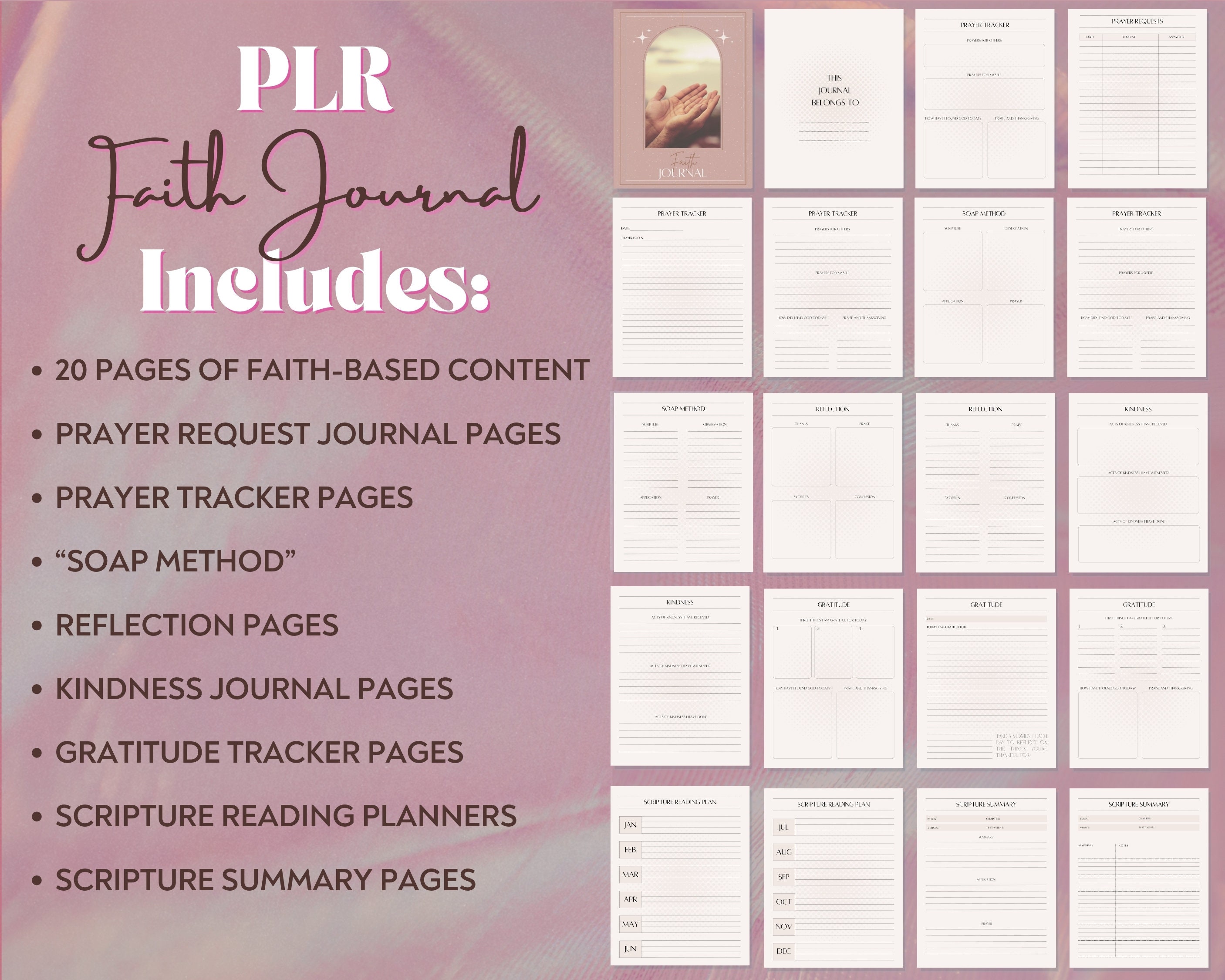 PLR Digital Faith Journal | Done for You Bible Study Guide | Sermon ...