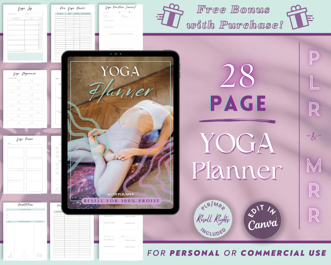 MRR PLR Yoga Planner | Editable & Printable Canva Templates | Master ...