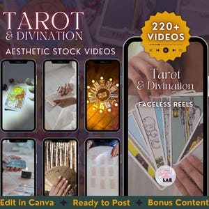Tarot Reading Reels, Witchcraft Aesthetic, Astrology, Divination, Occult & Pagan Content, Social Media PLR, DFY MRR, Mystic Vibes, Witchtok