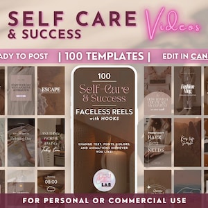100 Reels sin rostro con ganchos / Reels de cuidado personal y belleza / Videos de Instagram y TikTok / Derechos de PLR y reventa maestra / Contenido viral femenino