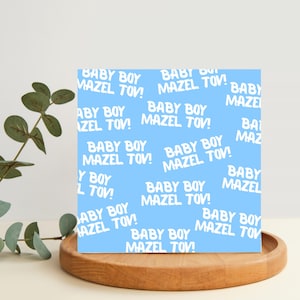 Carte juive nouveau-né garçon - carte de voeux juive, Mazel Tov, nouveau-né, carte nouveau petit-enfant, petit-fils, neveu