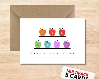 Paquete de 5 tarjetas de felicitación para Rosh Hashaná (5 sobres)