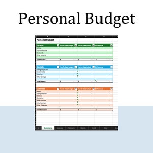 Personal Budget Template Etsy Personal Budget Template Etsy