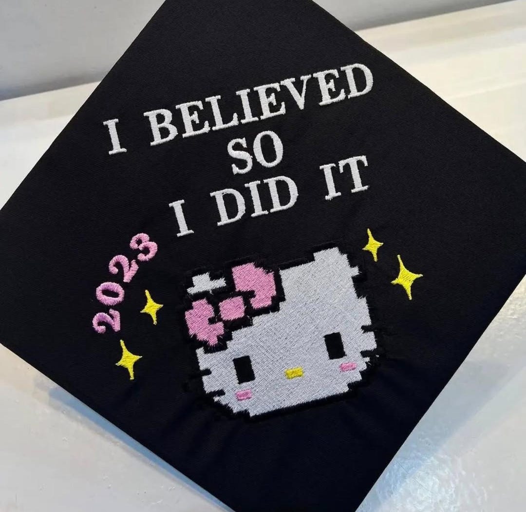Custom Embroidered Graduation Cap Topper | Class of 2026 - Etsy