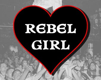 Rebel Girl Bikini Kill Heart Shaped Vinyl Sticker, Laptop, Water Bottle, Punk, Rebel Girl, Riot Grrl, Band, Feminism, Music, Trendy, 1990s