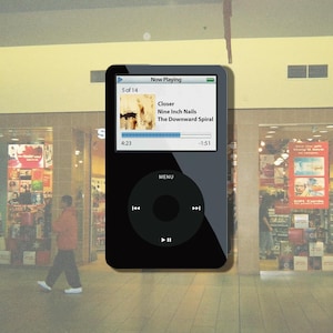 Nine Inch Nails iPod Vinyl Aufkleber Laptop Wasserflasche, Rock, Legende, Musik, Nine Inch Nails, Industrial, Goth, 90er Jahre, Retro, Shopping Center Goth