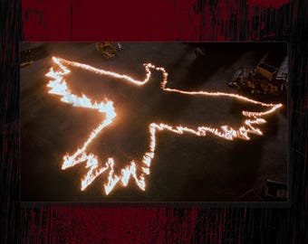 The Crow Flame Logo Vinyl Sticker Laptop Water Bottle, 90's Movie Cult Classic