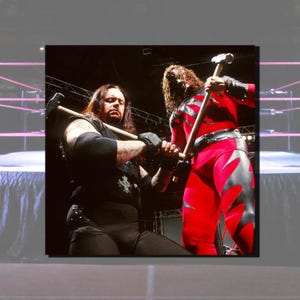 Kane And Undertaker WWE Square Vinyl Sticker Laptop Water Bottle, 90&#39;s Attitude Era, Brothers of Destruction, Wrestling, Goth, Hardcore