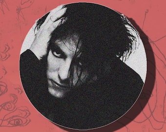 Robert Smith cirkel gesneden vinylsticker laptop bidon, The Cure, 80's, gothic, schattig