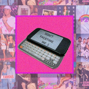 Don&#39;t Facetime Me - 3&quot; Square Vinyl Sticker Early 2000&#39;s y2k Inspired Keyboard Slide Slider Phone Graphic - Water Proof & Weather Resistant