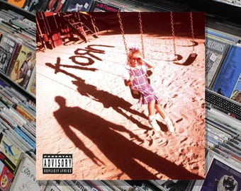 Korn Debut Album Vinyl Sticker Laptop Water Bottle, 90's Nu Metal Alt Rock Band