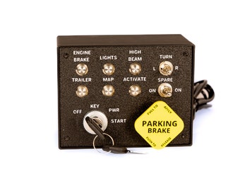 ats/ets trucker mini 12 button box with key and parking brake.