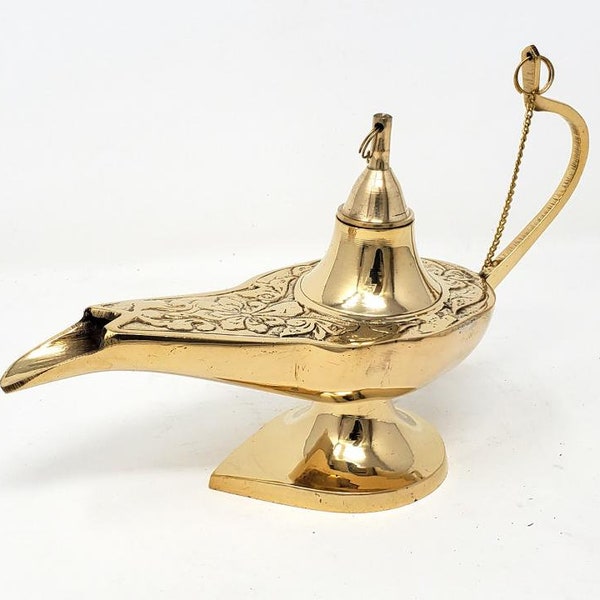 Aladdin Lamp Solid Brass 8" (Genie Lamp) handmade