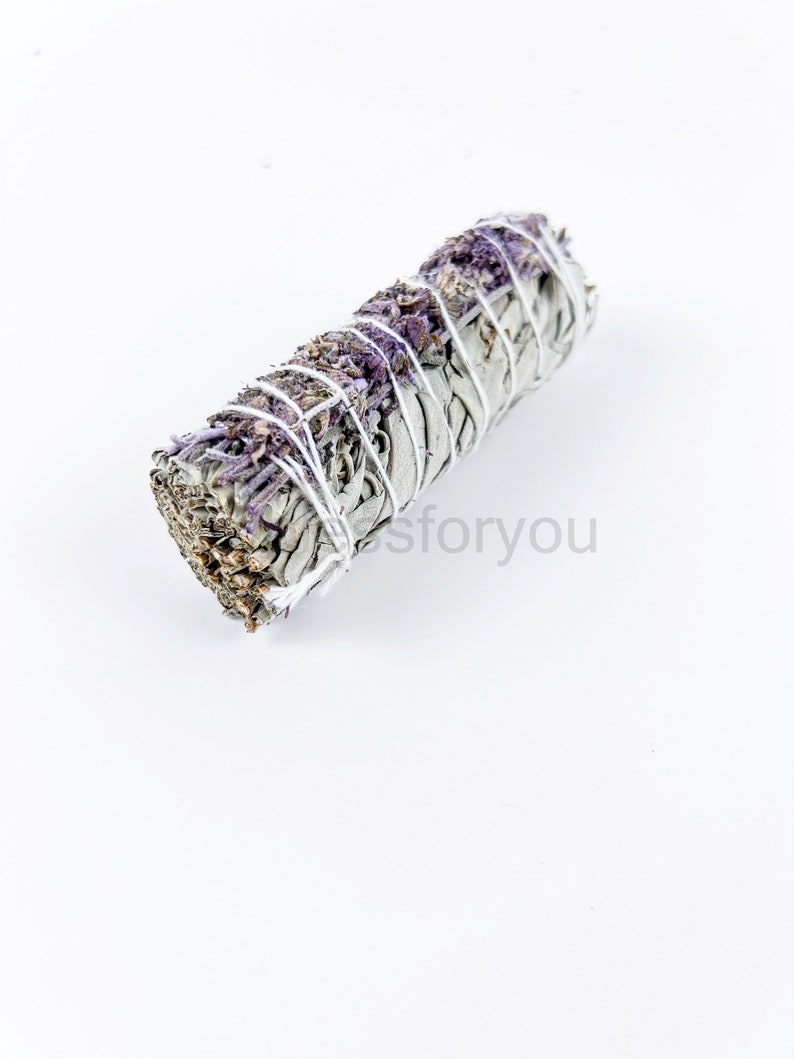 White Sage ENGLISH LAVENDER Smudge Stick 4 for Rituals & Energy Cleansing image 1