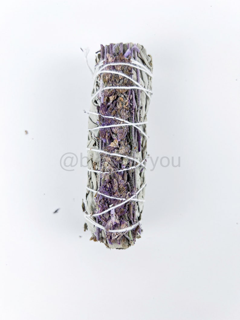 White Sage ENGLISH LAVENDER Smudge Stick 4 for Rituals & Energy Cleansing image 2