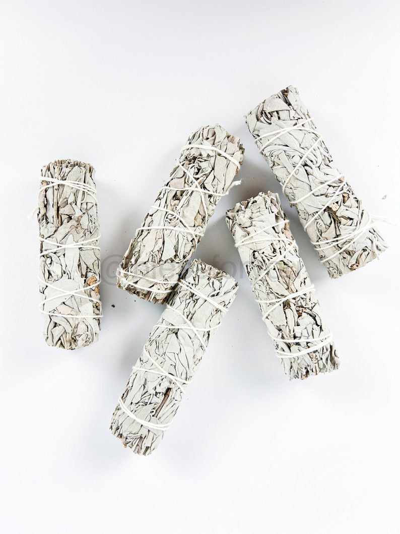 White Sage California Smudge Stick Herb 4 Energy Air Cleansing, Mood Boost image 1