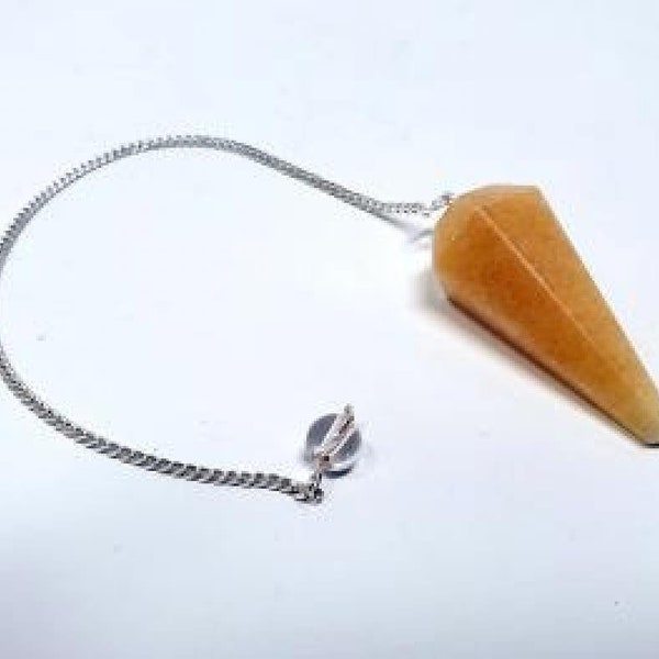 Calcite Gemstone Pendulum with Chain
