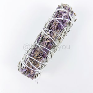 White Sage ENGLISH LAVENDER Smudge Stick 4 for Rituals & Energy Cleansing image 3