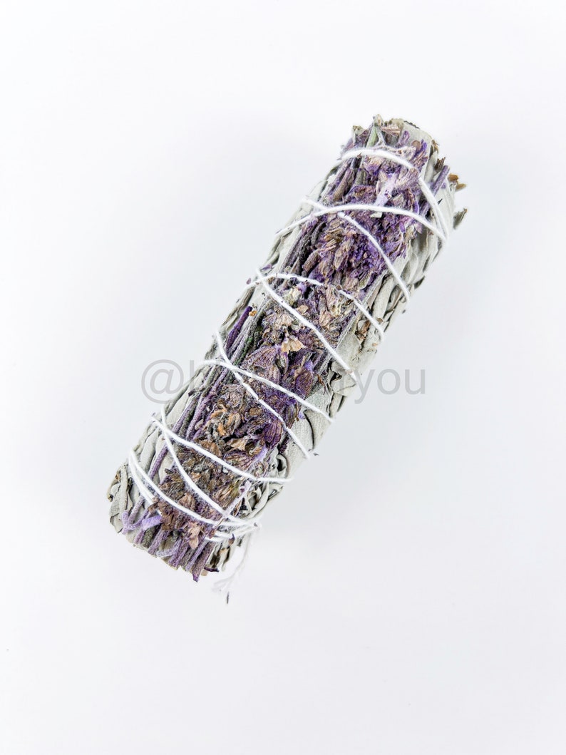 White Sage ENGLISH LAVENDER Smudge Stick 4 for Rituals & Energy Cleansing image 3