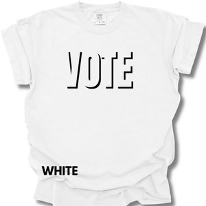 Vote Election T-Shirt, Shadow Font Design, Political Statement Tee, Civic Pride Shirt, Election Day Apparel, Unisex Comfort Colors Tee