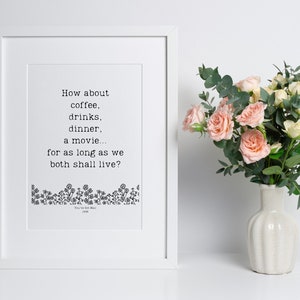 You&#39;ve Got Mail, Tom Hanks, Meg Ryan, movie quote, wall art, 90s film, digital art, print, sweet, romantic