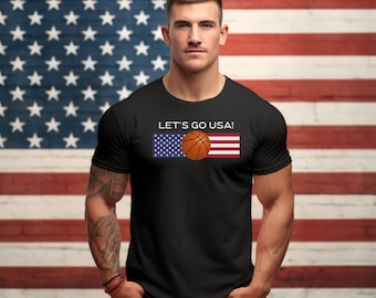 Allons-y USA, basketball, Amérique, t-shirt unisexe || Le Celte cramoisi
