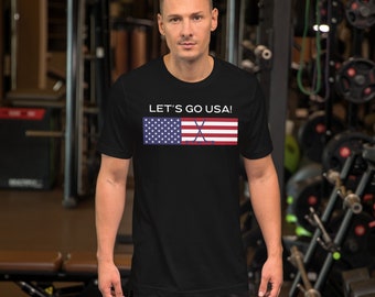 Let's Go USA !, Hockey, Amérique, États-Unis, Américain, T-shirt unisexe || Le Celte cramoisi