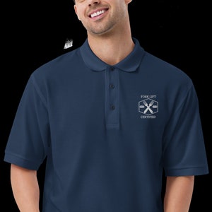 Fork Lift Certified, Men's Premium Polo The Crimson Celt image 6