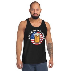 Funny, USA Drinking Squad, Men&#39;s Tank Top || The Crimson Celt