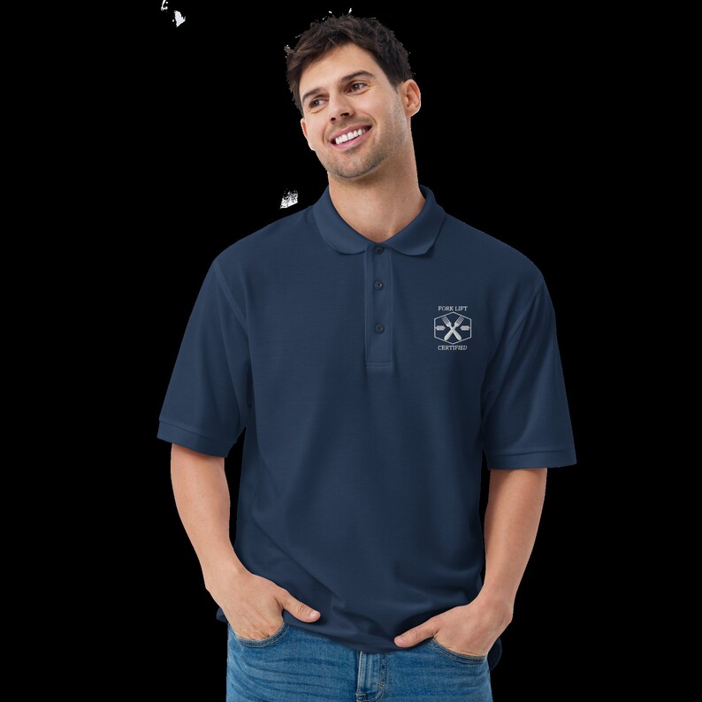 Fork Lift Certified, Men's Premium Polo The Crimson Celt image 4