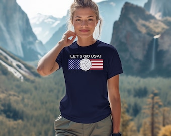 Allons-y Etats-Unis, volley-ball, Amérique, t-shirt unisexe || Le Celte cramoisi