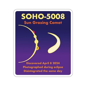 Sticker comète SOHO 5008, souviens-toi de l'astronomie SOHO, faits sur le système solaire, cadeau ringard de l'espace, sticker sciences de l'éducation