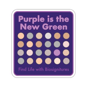 Le violet est le nouvel autocollant vert d'astronomie, humour sur les sciences planétaires, art spatial amusant sur une exoplanète, faits scientifiques réels, blague sur la recherche de la vie