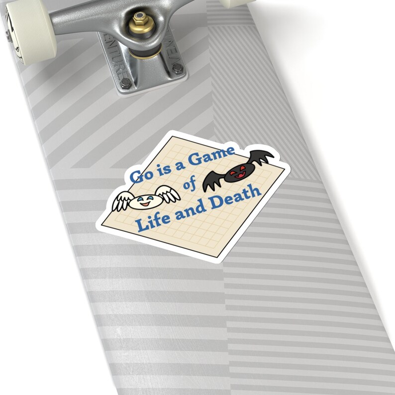 Go is a Game of Life and Death Sticker, Baduk Boardgame Decal, Weiqi Strategy Game, Kawaii Go Stones, Go Player Gift, Game Night Party Favor image 4