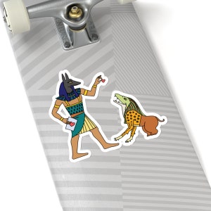 Amit Snacks Ancient Egypt Funny Sticker, Egyptian Gods Humor, Anubis, Feeding Time, Egyptian Afterlife, Mythology Decal, Egyptology, Heart image 4