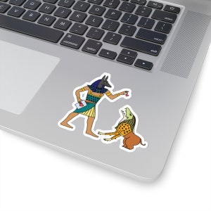 Amit Snacks Ancient Egypt Funny Sticker, Egyptian Gods Humor, Anubis, Feeding Time, Egyptian Afterlife, Mythology Decal, Egyptology, Heart image 2
