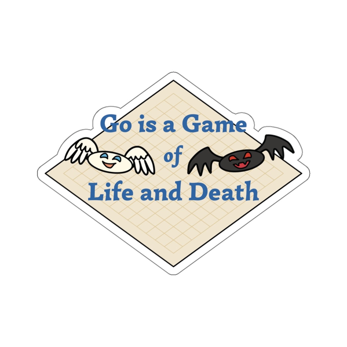 Lifestrategy Sticker Go is a Game of Life and Death Sticker, Baduk Boardgame Decal, Weiqi ...