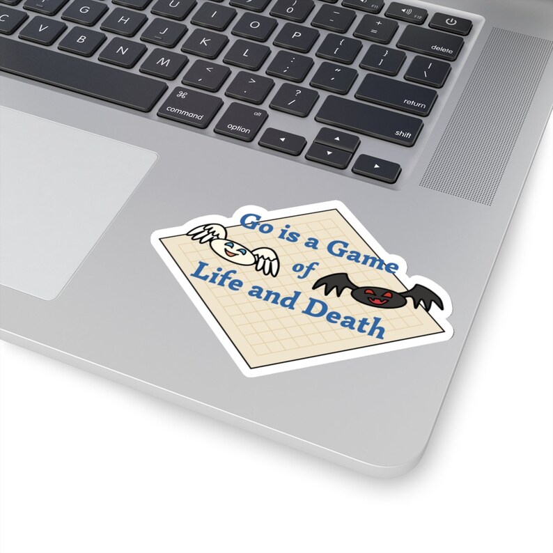 Go is a Game of Life and Death Sticker, Baduk Boardgame Decal, Weiqi Strategy Game, Kawaii Go Stones, Go Player Gift, Game Night Party Favor image 3