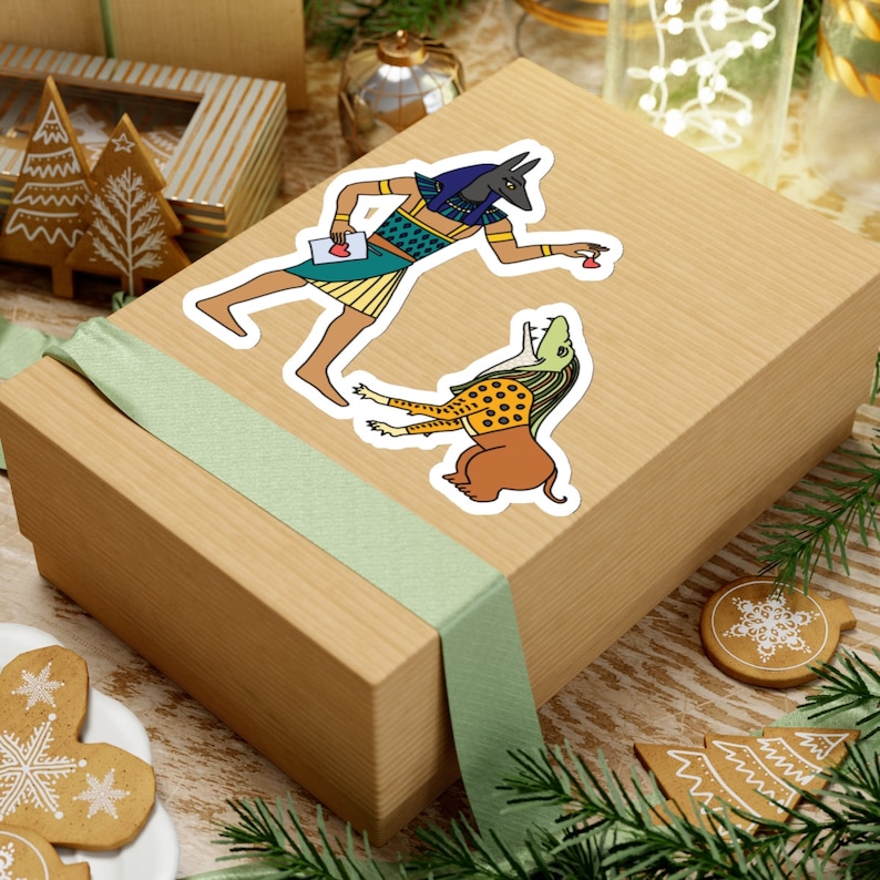 Amit Snacks Ancient Egypt Funny Sticker, Egyptian Gods Humor, Anubis, Feeding Time, Egyptian Afterlife, Mythology Decal, Egyptology, Heart image 7