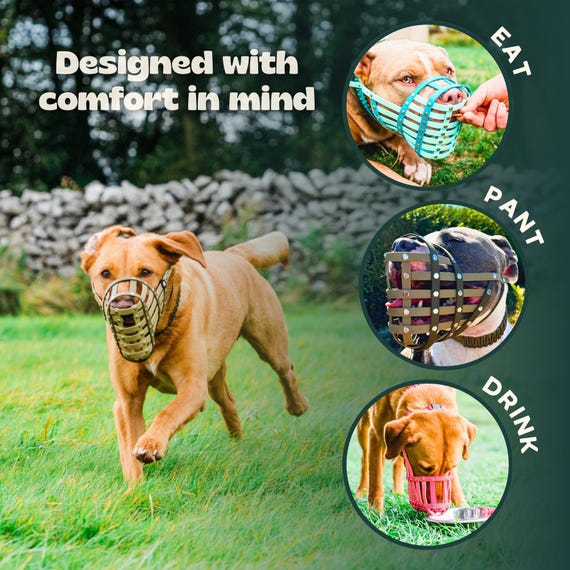 犬用 XLサイズのブルドッグ用快適なバイオセインマズル - 調節可能、長時間
