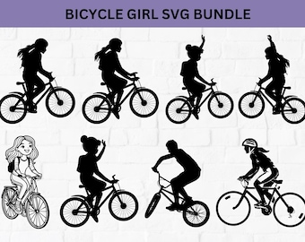 Bicycle Svg Bundle, Bike svg, bike clipart, Cycling Clipart, Bike Cut Files, Mountain Bike Silhouette, sport svg, girl on bike svg