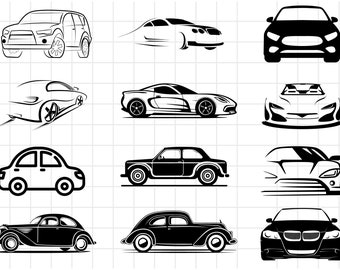 Car SVG files for Cricut, Vintage CAR SVG, Classic Car svg, Race Car svg, vehicles cute car, Retro Car, Sports car, silhouette, png file