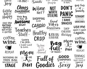 Tote Bag SVG Bundle, Tote Bag Sayings, Funny Tote Bag Svg, Funny Quotes svg, Tote Bag Png, Mom Bag Svg, Market Bag svg, Digital Download