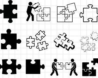 Puzzle Svg, Jigsaw Svg, Puzzle Pieces Bundle, Heart Puzzle svg, Heart Jigsaw Svg, Puzzle Piece Svg, Puzzle Pieces Instant Download SVG, PNG