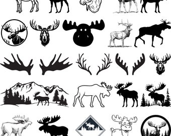 Moose svg bundle, moose svg, Nature Moose svg, Baby Moose svg, Animals svg, wilderness collection, instant download, digital download