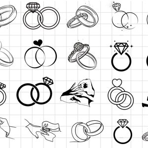 Wedding Ring Bundle ,Marriage Rings Svg Bundle, Ring Svg, Wedding Svg, Clipart, Silhouette, Cricut, Engagement Ring SVG, Marriage Svg