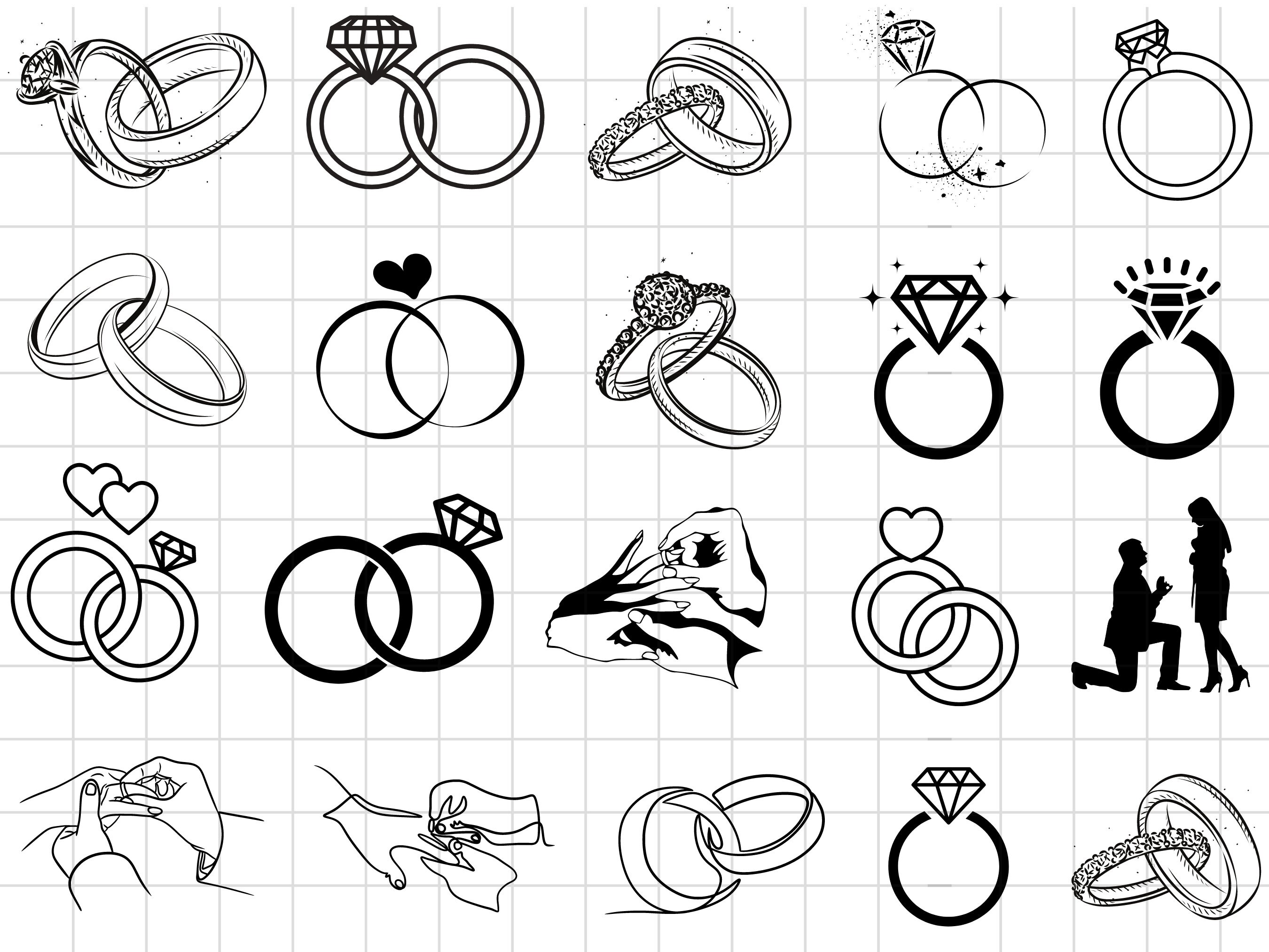 Wedding Ring Bundle ,marriage Rings Svg Bundle, Ring Svg, Wedding Svg ...