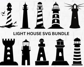 Lighthouse SVG, Ocean Svg, Lighthouse Cricut, Sea Clipart, Lighthouse Monogram, Lighthouse Silhouette, Lighthouse Cut File, Instant Download