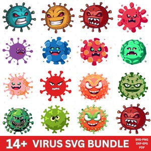 Virus svg, bacteria svg, Virus clip art, Virus SVG file, pandemis svg, Bacteria bundle, Covid-19 Svg, Microorganisms Svg, hospital svg