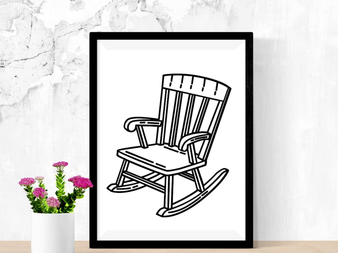 Rocking Chair Svg, SVG Files for Cricut, Chair SVG, Furniture Svg ...